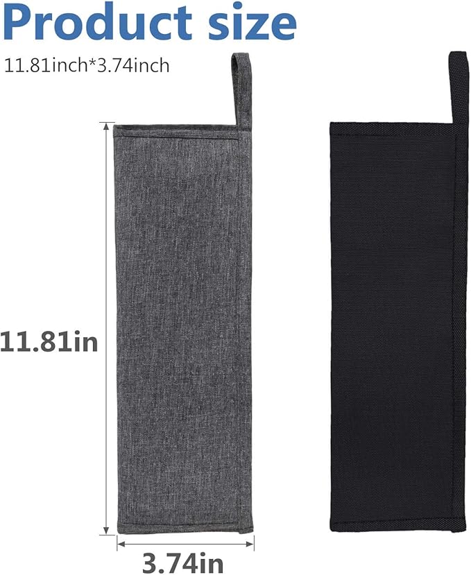 Aosbos Reusable Straws Carrying Case (2-PACK, 11.8 IN, Black&Grey) Stainless Steel Straws Pouch Metal Straws Bag Silicone Straws Case Chopsticks Case Travel Utensil Sets Carrying Case Cutlery Pouch