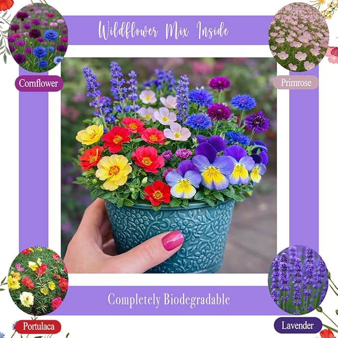 Plantable Seed Paper Hearts 100 Pcs | Handmade Seed Paper Embedded with Wildflower Seeds | Party Favors for Baby Shower | Wedding Favors for Guests | Small Business Thank You Cards