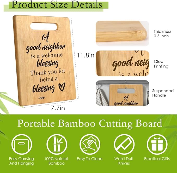 Housewarming Gift for Neighbors, Best Gifts for Neighbors, Neighbors Gifts, Farewell Gifts Thank you Gifts for Neighbors Christmas Cutting Board Gift