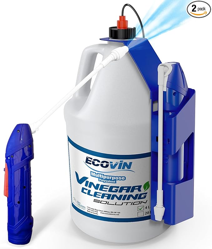 20% Vinegar Cleaning Spray Kit - All-Purpose 4L Vinegar Cleaner with Electric Sprayer for Home, Garden and Outdoor Surfaces - Organic, Pet-Safe Window & Glass Cleaning Solution