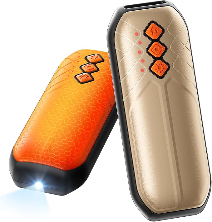 AI Hand Warmers Rechargeable 2 Pack - 6000mAh Electric Hand Warmer with LED Lights, 5-Temp Smart Control, Portable Pocket Heater, Gifts for Christmas, Outdoor, Hunting, Golf, Camping Accessories