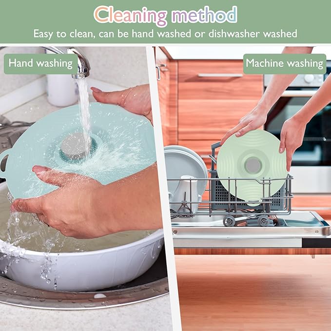 6 Pcs Microwave Splatter Covers with 6 Sizes, Heat Resistant Silicone Lids for Bowl, Reusable Pot Lids, Dishwasher Safe Suction Seal Covers for Cups Pots, Oven Fridge Pans, Skillets, Stove Top