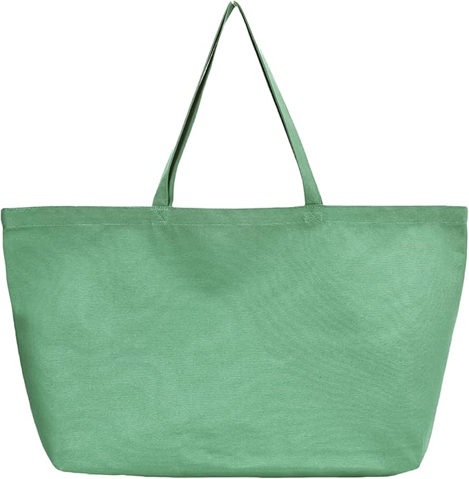 Large Canvas Tote Bag - Reusable Grocery Bag Foldable Heavy Duty Shopping Bag for DIY Art Crafts Painting Embroidery