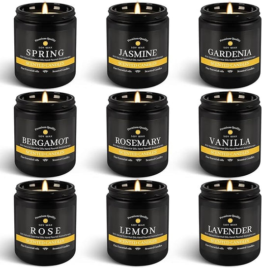 9Pack Candles for Home Scented, Aromatherapy Candles Gifts Set for Men Candles Set, 63 oz 450 Hour Long Lasting Candles,Gifts for Mens Birthday,Christmas,Thanksgiving Anniversary Present