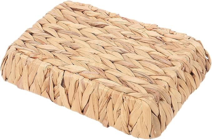 Hand-Woven Large Storage Baskets, Water Hyacinth Wicker Baskets for Organizing,Woven Baskets, Organizer, Natural Container，13.38” x 9.5” x 2.75”