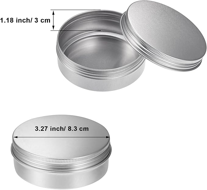 TecUnite 24 Pcs 4 oz Metal Tin Cans Aluminum Round Tin Containers Empty Cans with Screw Lid for Candle Storage Cosmetic Sample Travel Salve Cream