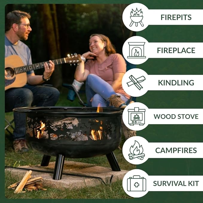 Plow & Hearth 11 LBS Fatwood Fire Starter Sticks Organic Kindling, Easy Ignition Fat Wood, All Natural Firestarters for Fire Pit, Wood Stoves, Fireplaces, Campfires, Bonfires, BBQ