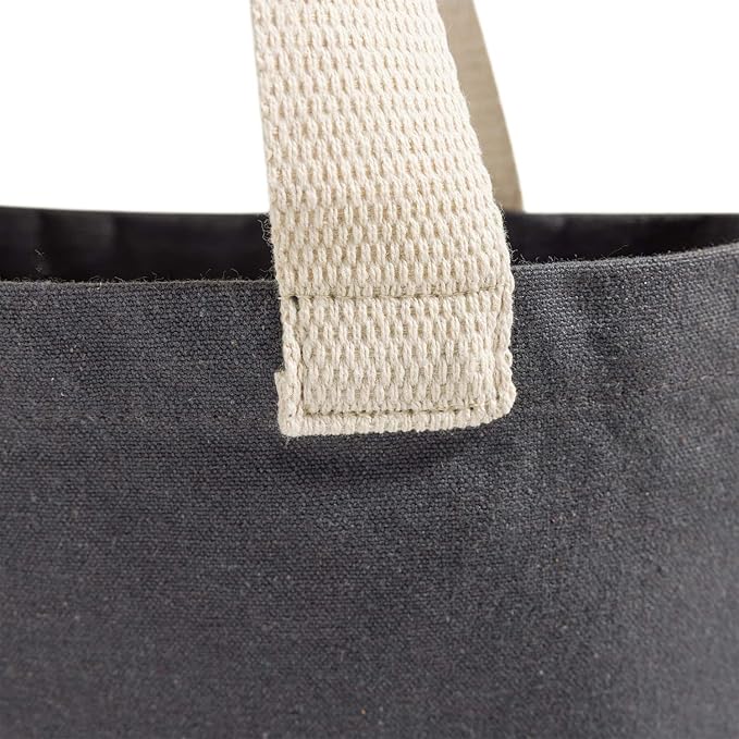Recycled Canvas Tote Bags with Full Gusset – 6 Pack Reusable Flat Book Bag, Eco Friendly Canvas Tote Bulk,