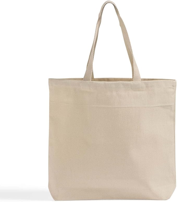 Heavy Cotton Denim Tote Bag – 12 Pcs Bulk Canvas Bags with Handles, Large Tote Bags for Shopping & Travel Essentials