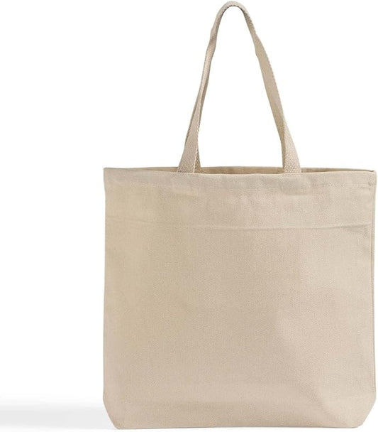Heavy Cotton Denim Tote Bag – 12 Pcs Bulk Canvas Bags with Handles, Large Tote Bags for Shopping & Travel Essentials