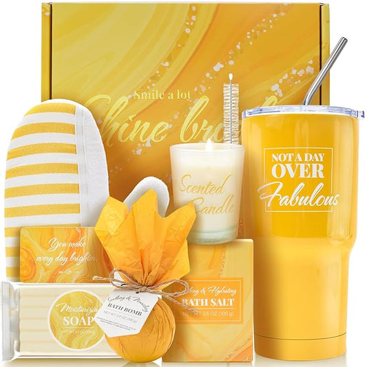Gift Set for Women 8Pcs Bath and Body Gift Baskets, Vanilla Self Care Present Ideas Birthday Gifts ,Unique Gift Ideas for Her, Women, Mom, Christmas Gifts for Her