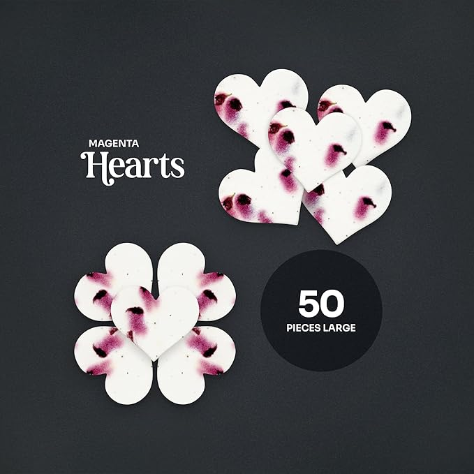 Heart Seed Paper – 50pcs Large Magenta Plantable Wildflower, Writable & Plantable Gift for Moms, Plant Lover, & Teachers, Ideal for Weddings, Baby Shower, Memorial, & Celebrations
