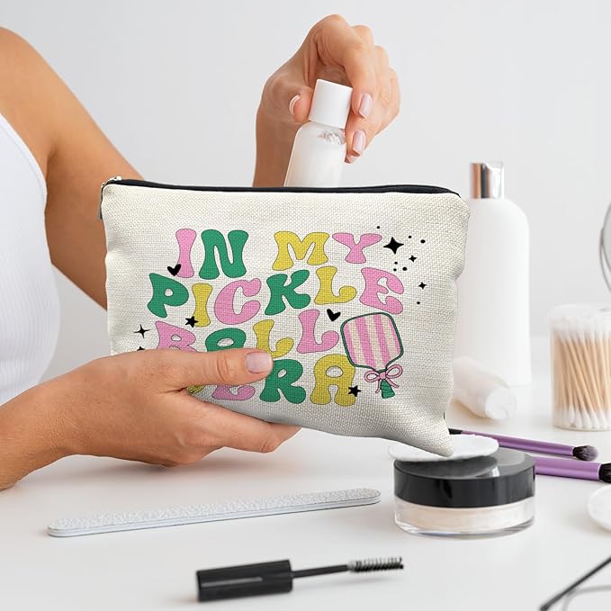 Pickleball Gifts for Women, Pickleball Gifts, Pickleball Makeup Bag for Women, In My Pickleball Era Cosmetic Bag Toiletry Bag, Gifts for Pickleball Lovers, Pickleball Stuff, Pickleball Accessories
