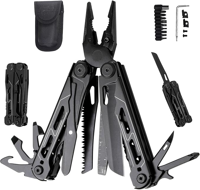 Multitool 28 in 1 Multi Tool Pliers with Pocket Knife, Bottle Opener, Saw, EDC for Survival Camping, Hunting and Hiking