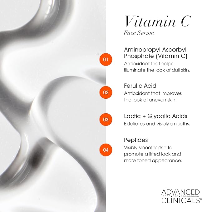 Advanced Clinicals 3 Pack Glow Getter Vitamin C Skin Care Set | Brightening Vitamin C Serum + Facial Cleanser Face Wash + Under Eye Cream For Dark Spots | Anti Aging Gift Set Box For Women & Men, 3PC