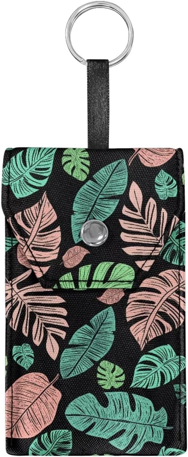 Purse Tissue Packs Portable Tissues Purse Pocket Snap Button Enclosed Reusable Paper Holder for Purse Coin Travel Office Daily Monstera Leaf
