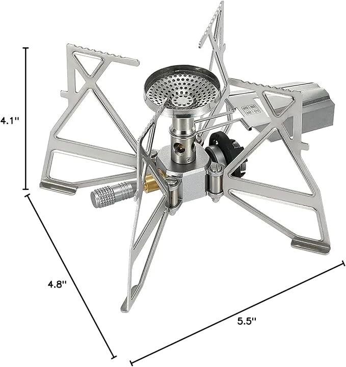 CAMPINGMOON Butane Camping Stove Portable Regulator Single Burner w/Storage Bag XD-3 (Silver w/o igniter)
