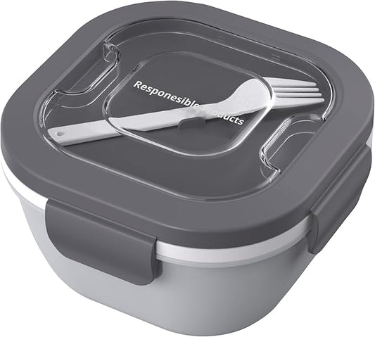 Responsible Products Leak Resistant Bento Box with Tableware for Adult - Teens, Insulated Lunch Box for Women - Men - Girls - Boys, BPA Free, Dishwasher Safe, Microwave Safe, Freezer Safe, 46 oz