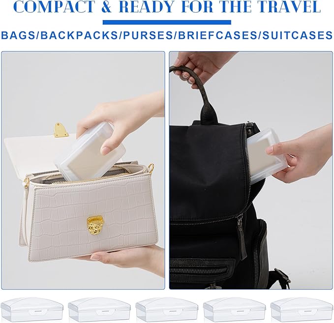 36 Pcs Travel Soap Container Portable Plastic Soap Boxes Bulk with Lid Homeless Donations Bulk Gym Shower Tour Groups Hotel Outdoor Camping (White)