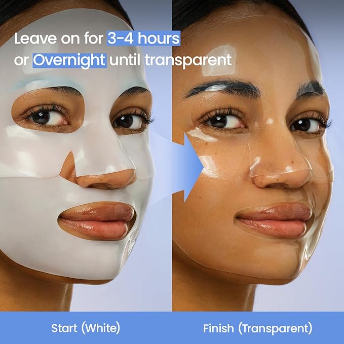 BIODANCE Hydro Cera-nol Real Deep Mask, Overnight Hydrogel Mask, Hydrating Facial Mask For Sensitive Skin, Redness Reducing & Quick Soothing Effect, Korean Skin Care, Gifts for Women |1.19oz(34g)x4ea