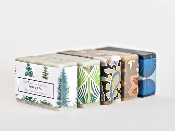 Holiday Handmade Soap Gift Set – 5 Natural Essential Oil Bar Soaps for Women or Men, Small Christmas Gift Set, Stocking Stuffer, Spa Self Care Present for Mom, Wife, Friend, Teacher