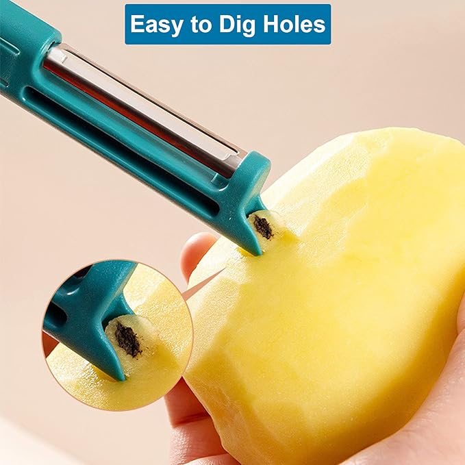 Vegetable Cleaner Brush White Fruit Scrubber Brush Good Grip Long Handle Food Cleaning Brush Multifunctional Kitchen Gadgets with Peeler Veggie Wash Brush 2-in-1