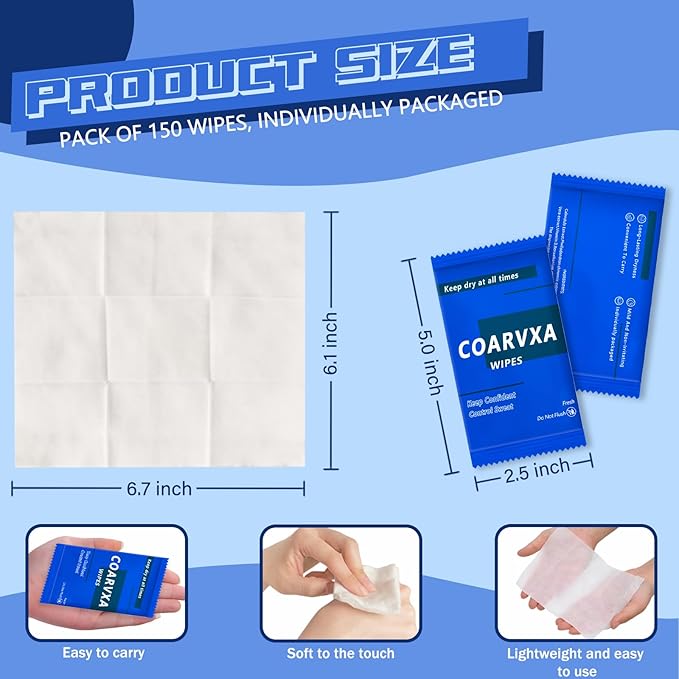 Mini Deodorant Body Wipes 150 pieces of deodorant Wipes And Travel To Clean Skin And Travel Deodorant Individually Wrap Hypoallergenic For Female Male Teenagers