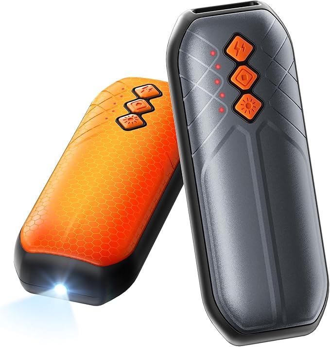 AI Hand Warmers Rechargeable 2 Pack - 6000mAh Electric Hand Warmer with LED Lights, 5-Temp Smart Control, Portable Pocket Heater, Gifts for Christmas, Outdoor, Hunting, Golf, Camping Accessories