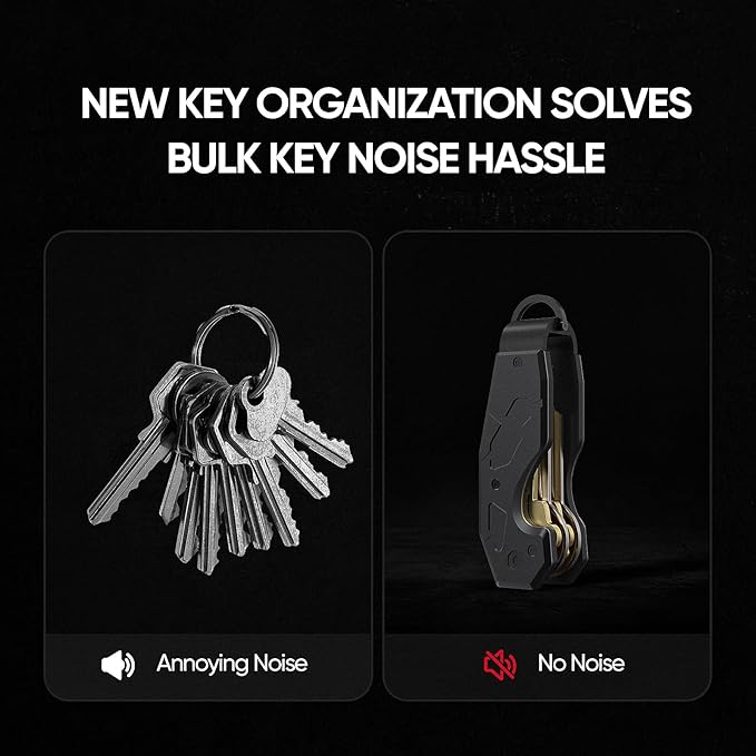 Compact Metal Aluminum Key Organizer, Minimalist Innovative Keyholder-Car Key Chain, Smart KeyChains Key Case up to 6 Keys
