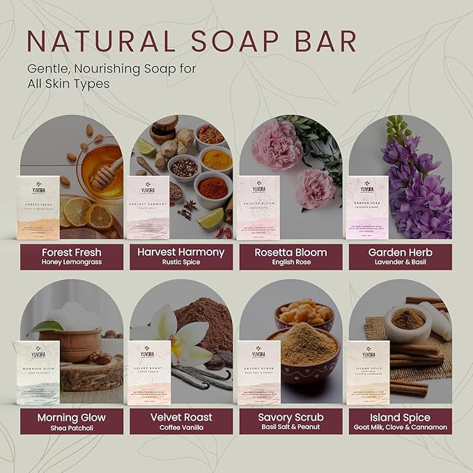 4 Pcs Women Natural Handmade Body Soaps 5 OZ Pack Floral Radiance Long lasting Fragrance Luxurious Scents with Natural Ingredients – Sulfate & Paraben Free, Vegan Soaps
