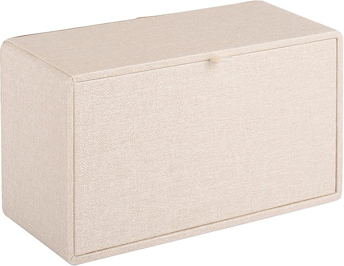 Fashion Leather Tissue Box Holder,Rectangular Tissue Box Cover for Bathroom Dresser Night Stand,Napkin Box Drawer Paper Dispenser,Home Office car Tissue Holder with Magnetic Bottom (Beige)