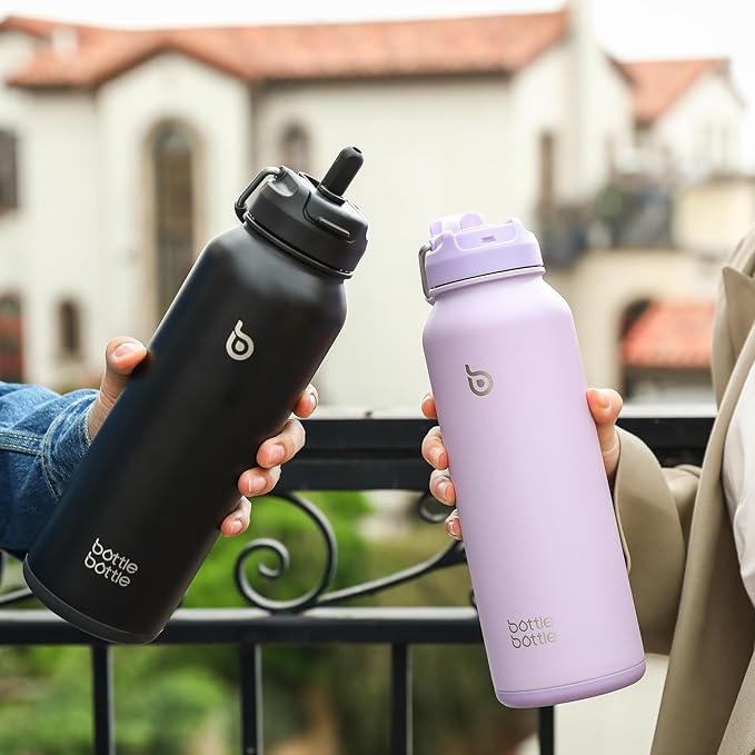 BOTTLE BOTTLE 40 oz sports water bottle stainless steel insulated water bottle with straw and pills holder