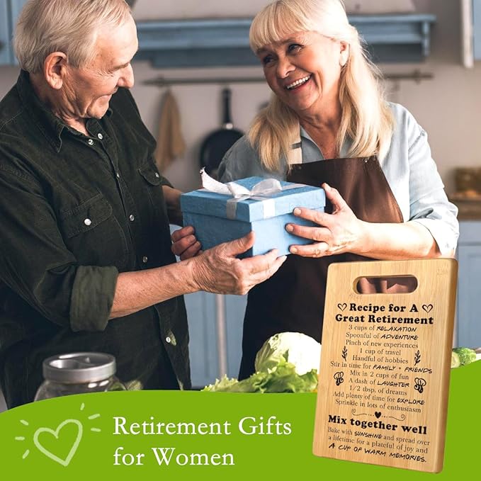 Retirement Gift for Woman 2025, Going Away Gifts, Farewell Gifts for Coworkers, Retired Gifts Ideas, Happy Retirement Gifts for Boss, Teacher, Nurse, Friend, Retirees Cutting Board Gift