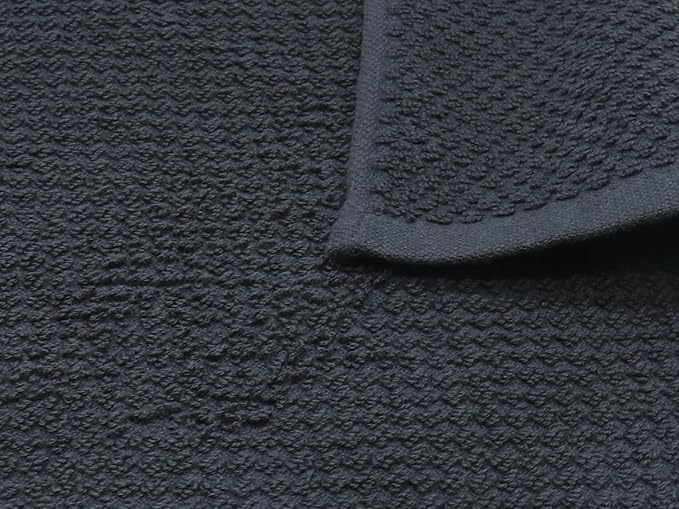Cotton Dish Towels for Kitchen Drying Dishes, Set of 3, Terry Kitchen Hand Towels, Light and Soft Tea Towels for Baking, 15 Inch x 25 Inch (Black Set)