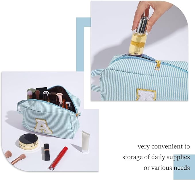 YOOLIFE Gifts for Grandma - Personalized Birthday Gifts for Grandma, Monogram Initial Makeup Bag Make Up Bag for Women N