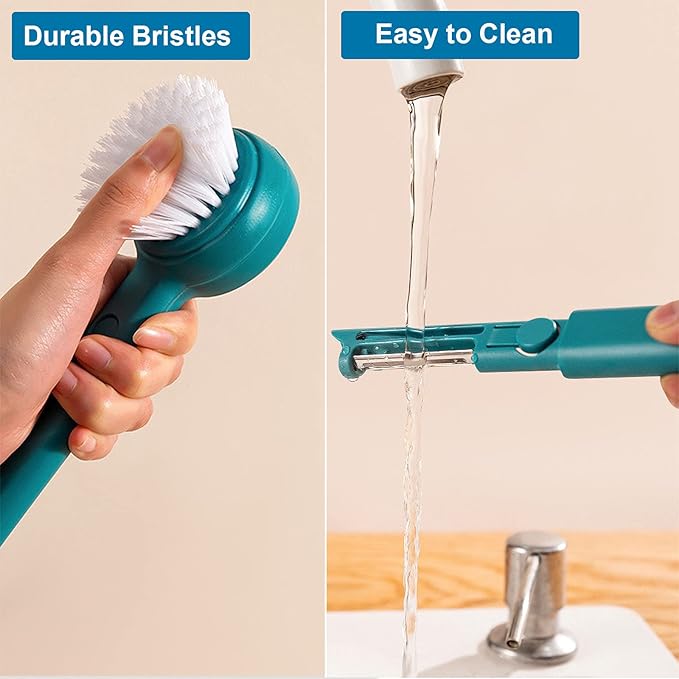 Vegetable Cleaner Brush White Fruit Scrubber Brush Good Grip Long Handle Food Cleaning Brush Multifunctional Kitchen Gadgets with Peeler Veggie Wash Brush 2-in-1