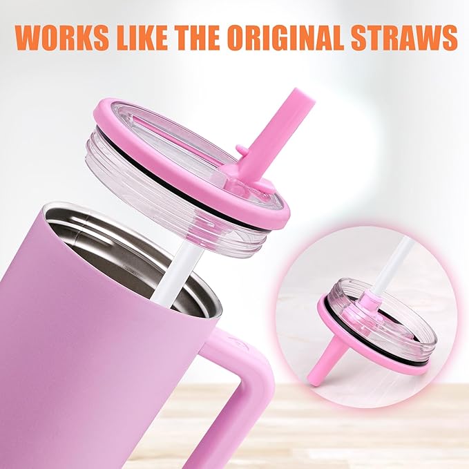 Replacement Straws for HydroJug Traveler Tumbler 40 oz, 6 Pack Plastic Reusable Straws with 2 Straw Cleaner Brushes for HydroJug Accessories