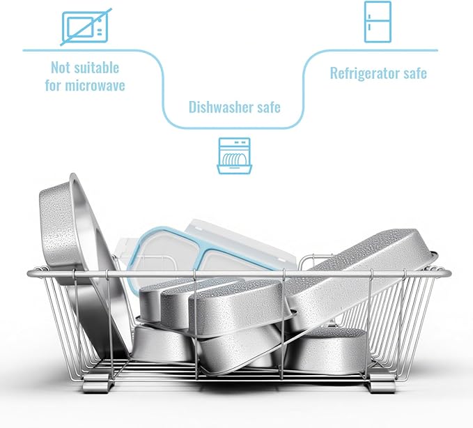 Stainless Steel Snack Containers for Kids Adults, 2 Pack 3 Compartment Metal Snack Containers Box with Lid, Reusable Food Storage Container, Leak Proof, Grab and Go, Blue
