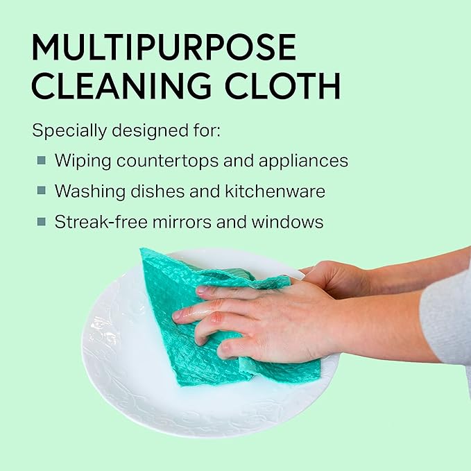 Swedish Wholesale Dishcloths, Cellulose Sponge Cloths – Bulk 10 Pack of Eco-Friendly, No Odor, Reusable Cleaning Cloths for Kitchen – Absorbent Dish Cloth Hand Towel