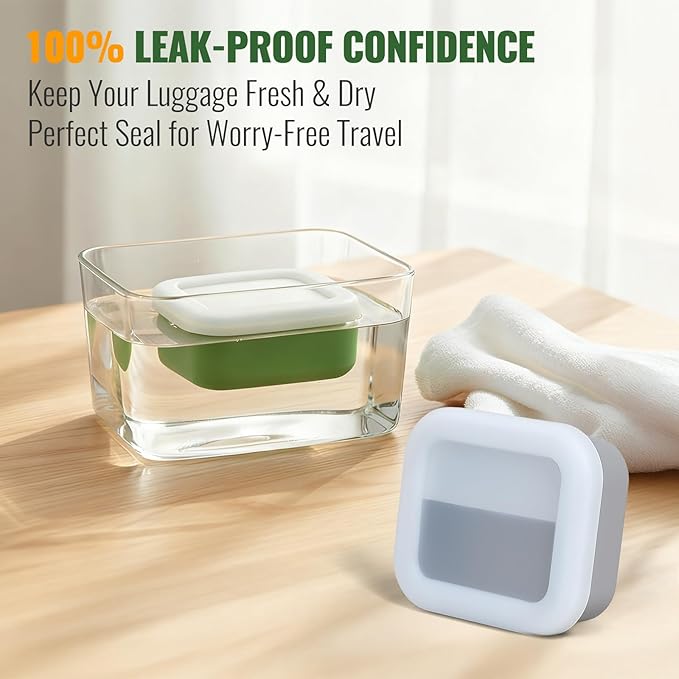 Shampoo Bar Travel Case with Draining Pad | Leakproof Silicone Small Travel Soap Case | Ultra-Compact for Gym, Camping, Business Trip (Gray)