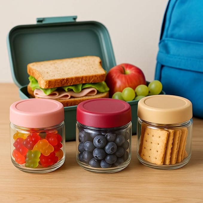 12 Pack 10oz Glass Jars with Lids, Overnight Oats Containers with Airtight Lids, Wide Mouth Mason Jars, Salad, Yogurt Storage, Chia Pudding, Snacks, Sugar - Reusable