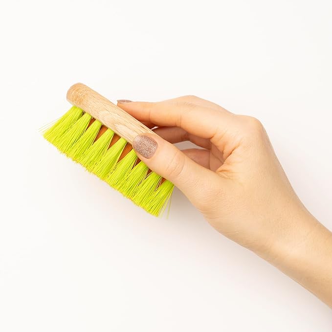KONEX Veggie Brush - Fruit & Vegetable Produce Brush, Potato Scrubber | Food with Beechwood Handle | Mushroom, Potato Scrubber, Carrot or Corn Cleaner (Pack of 1)