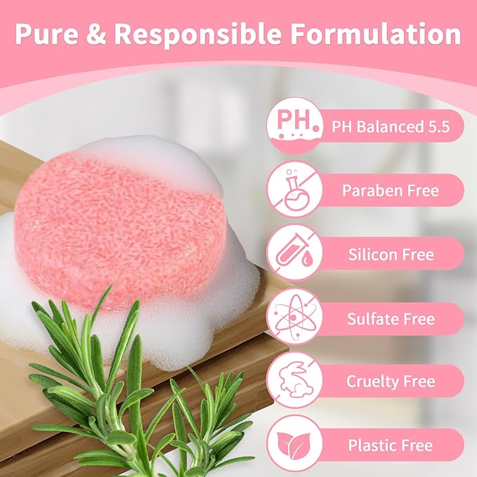 Rosemary Bar Shampoo and Conditioner for Thinning Hair, Volume Solid Shampoo Bar, Hair Thickening & Regrowth, Coconut Oil Conditioner for Deep Moisturizing, Paraben & Silicone Free