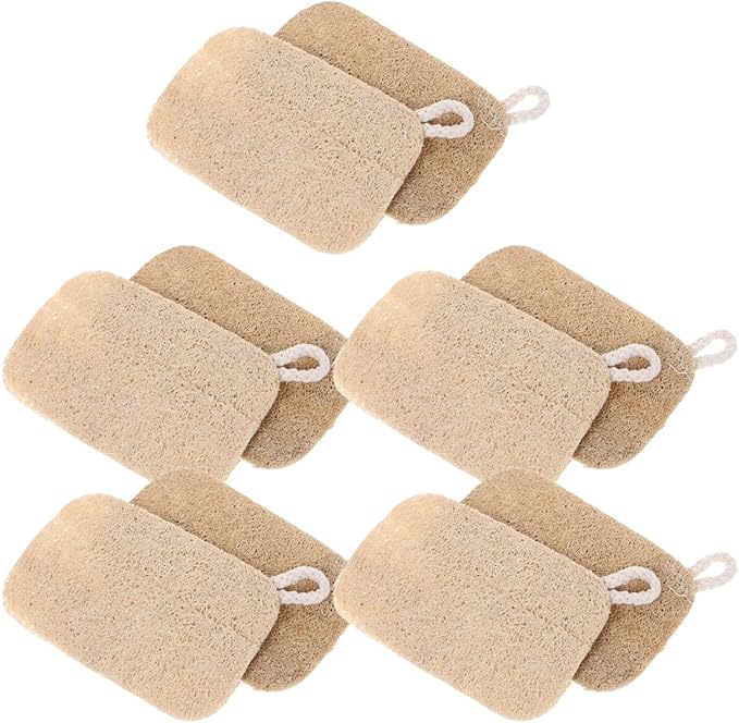 NOLITOY 10pcs Natural Loofah, Dishwashing Sponges Dish Scrubber for Washing