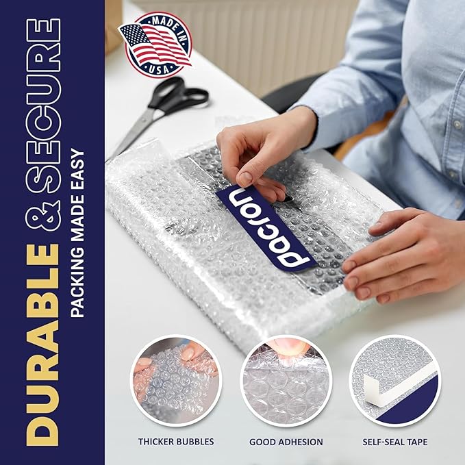 250 Pcs Clear bubble out Bags, 10x15.5 Bubble pouches, Self-Sealing clear mailer Bubble bags for Shipping, Packing, Storage, Moving, Cushioning Wrap Bags