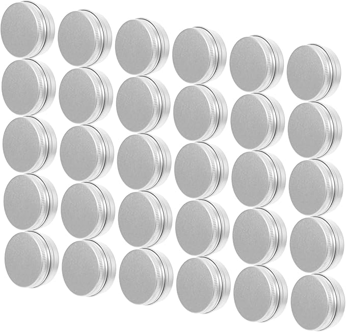 50Pcs Small Aluminum Spiral Lid Boxes Cream Lotion Containers Portable Refillable Storage Tins for Travel Camping Cosmetics