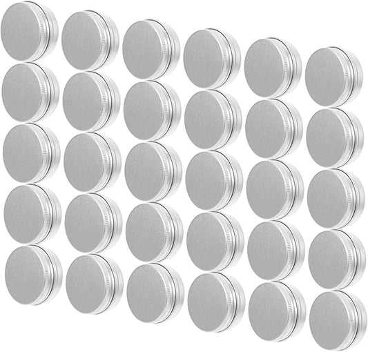 50Pcs Small Aluminum Spiral Lid Boxes Cream Lotion Containers Portable Refillable Storage Tins for Travel Camping Cosmetics