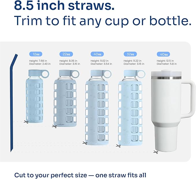 Platinum Silicone Straws for Kids | Set of 4 | 9 inch Replacement Straw for Tumbler & Cups | Food Grade Silicone, BPA free | Soft & Reusable with Breathable Transport Case & Cleaning Brush by purifyou