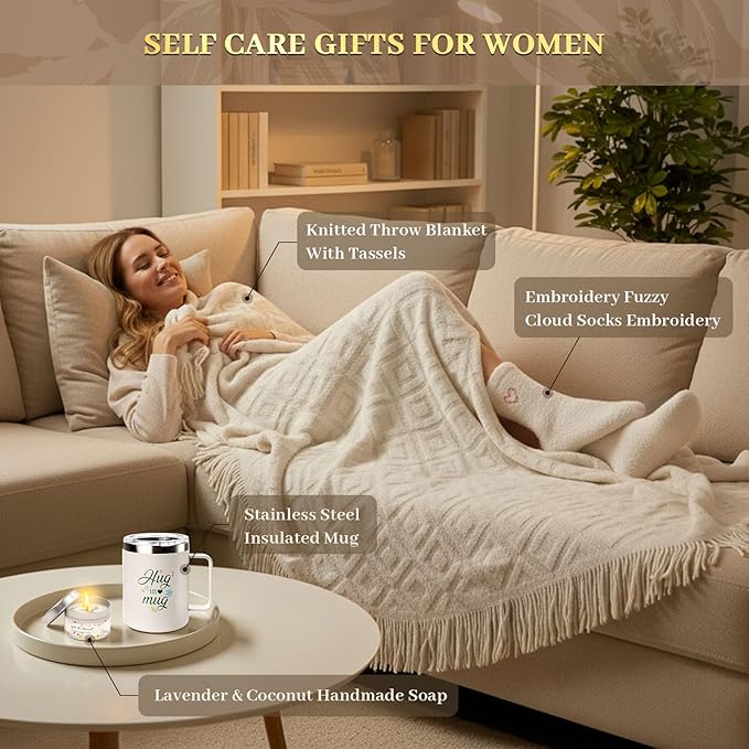 Self Care Gifts for Women Get Well Soon Gift Baskets,Christmas Birthday Gifts for Women Spa Care Package,Thank You Thinking of You Sympathy Gift Box for Mom, Her, Friend, Sister, Wife