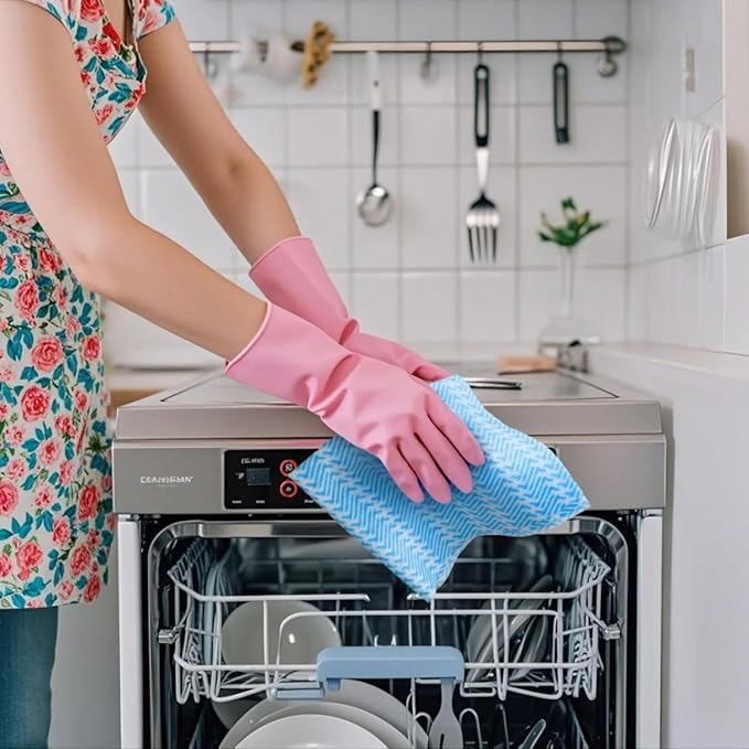 SUZZYVINE Disposable Cleaning Cloths Dry Handi Wipes Reusable Cloths Multi Purpose Washing Cloth Blue Dish Towels Dish Cloths for Kitchen Disposable Rags, Durable Soft and Dry Quickly 100 Count